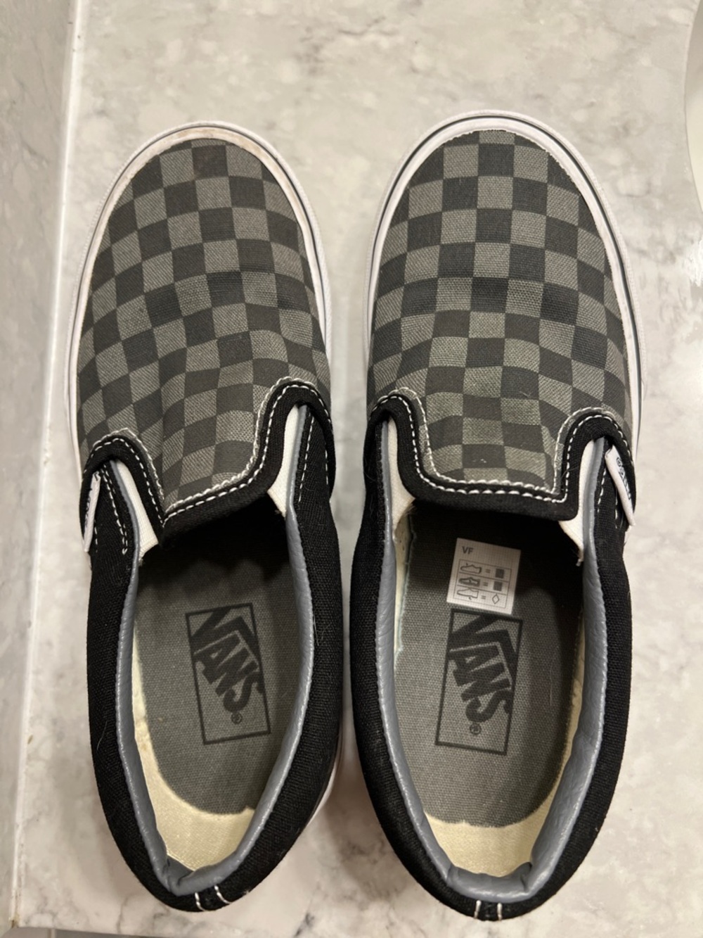 Vans Kids Slip-On Checkerboard Sneakers - Black & Gray